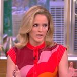 Sara’s pink printed tie waist dress on The View