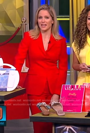 Sara’s red blazer and pants on The View