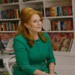 Sarah Ferguson’s green tweed dress and belt on Good Morning America