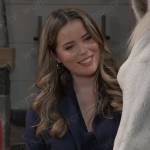 Sasha’s navy blazer with pockets on General Hospital