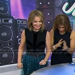 Savannah’s black sleeveless top and blue tulle skirt on Today