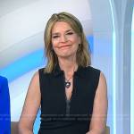 Savannah’s black sleeveless top and floral pants on Today