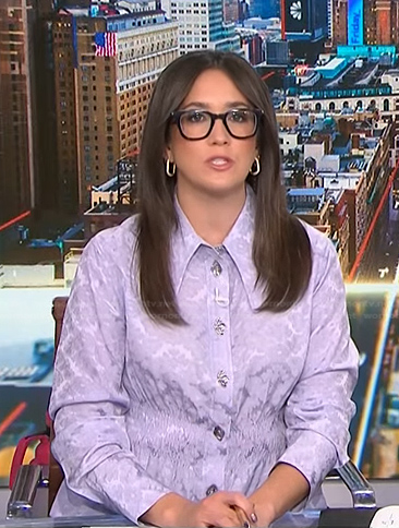 Savannah’s lilac embellished button blouse on NBC News Daily