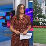 Savannah’s pink animal print shirtdress on NBC News Daily