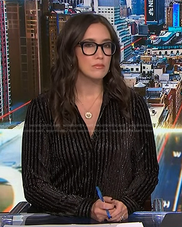 Savannah’s metallic striped shirt on NBC News Daily