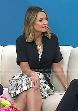 Savannah’s white check skirt on Today