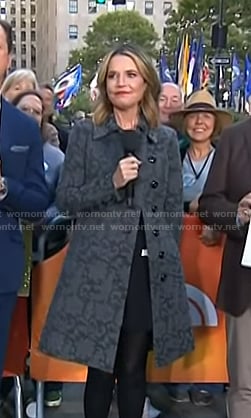Savannah’s grey paisley coat on Today