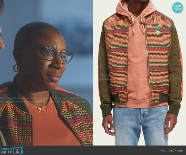 Scotch & Soda Mix & Match Quilted Bomber Jacket worn by Henrietta Wilson (Aisha Hinds) on 9-1-1