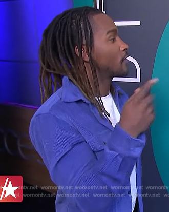 Scott’s blue corduroy shirt on Access Hollywood