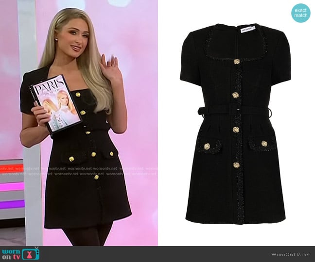 Self Portrait Belted Knitted Minidress worn by Paris Hilton on Today