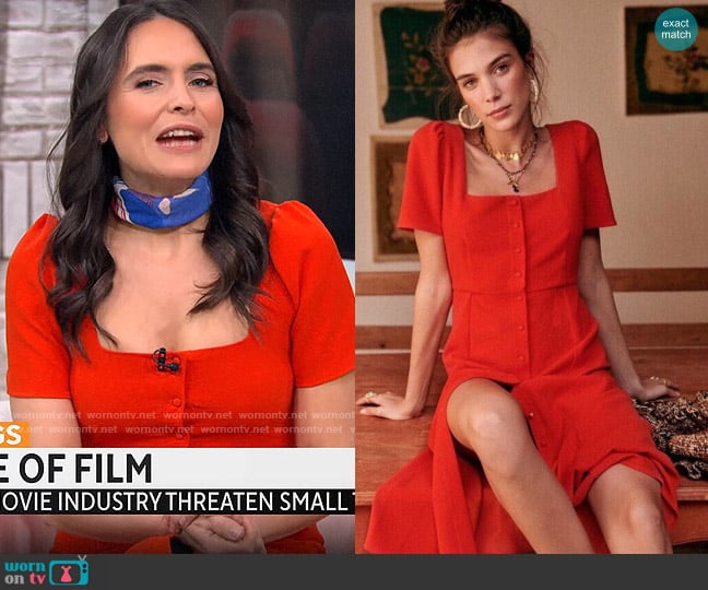 Sezane Victoria Dress worn by Lilia Luciano on CBS Mornings