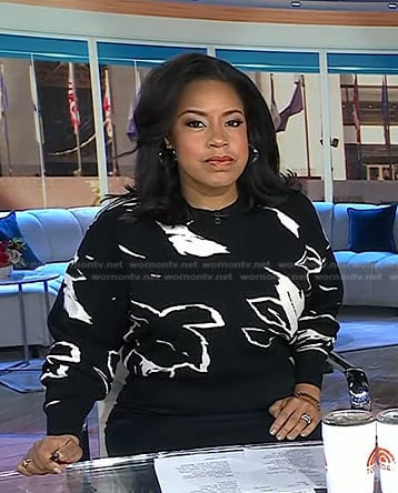 Sheinelle’s black floral sweater on Today