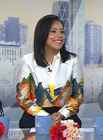 Sheinelle’s brushstroke blouse on Today