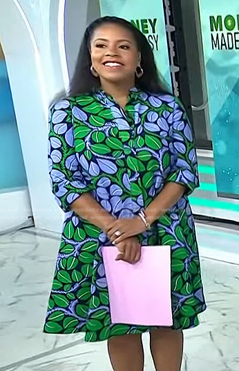 Sheinelle’s leaf print dress on Today
