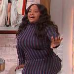 Sherri’s metallic stripe turtleneck dress on Sherri