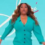 Sherri’s turquoise button front dress on Sherri