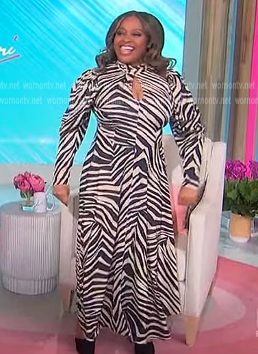 Sherri’s zebra stripe cutout dress on Sherri