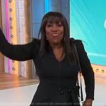Sheryl Underwood’s black button detail jacket and bag on Sherri