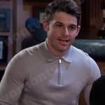 Sonny’s grey quarter zip polo sweater on Days of our Lives