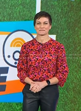 Stephanie’s red floral top on Today