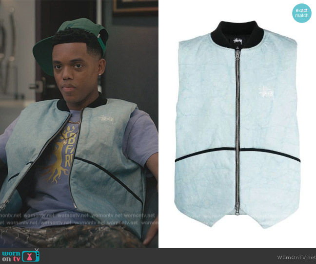 Stussy Logo-embroidered canvas gilet worn by Will Smith (Jabari Banks) on Bel-Air