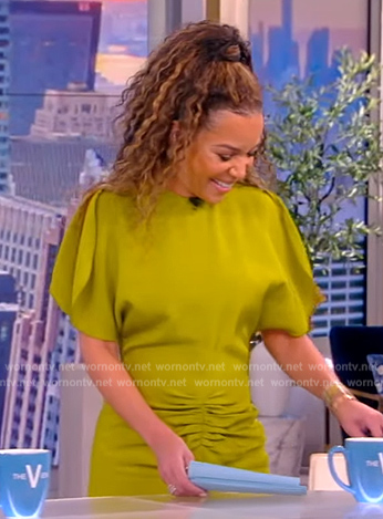 Sunny’s green ruched front dress on The View