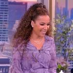 Sunny’s purple floral print maxi dress on The View