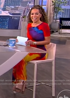 Sunny’s tie dye print dress on The View
