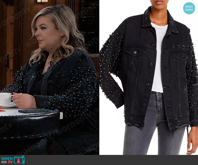Sunset & Spring Embellished Denim Jacket worn by Maxie Jones (Kirsten Storms) on General Hospital