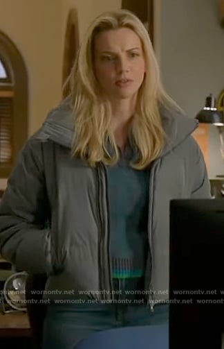 Sylvie’s blue checked polo sweater on Chicago Fire