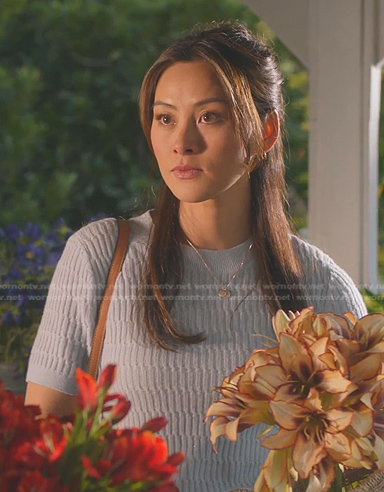 Tamara’s blue short sleeve sweater on 9-1-1