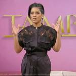 Tamron’s black lace jumpsuit on Tamron Hall Show