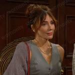 Taylor’s grey vest and pants on The Bold and the Beautiful