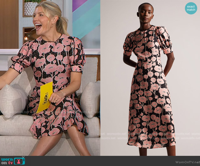 Ted Baker Astrydd Puff Sleeve Dress worn by Amanda Kloots on The Talk