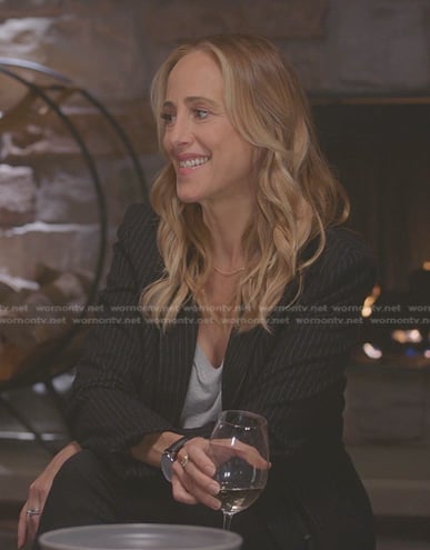 Teddy’s pinstripe drawstring blazer on Greys Anatomy