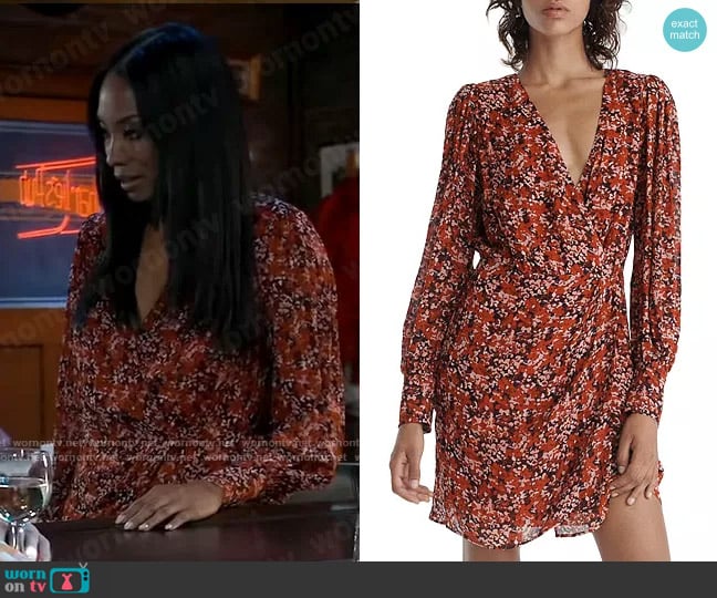 The Kooples Burning Flowers Dress worn by Jordan Ashford (Tanisha Mariko Harper) on General Hospital