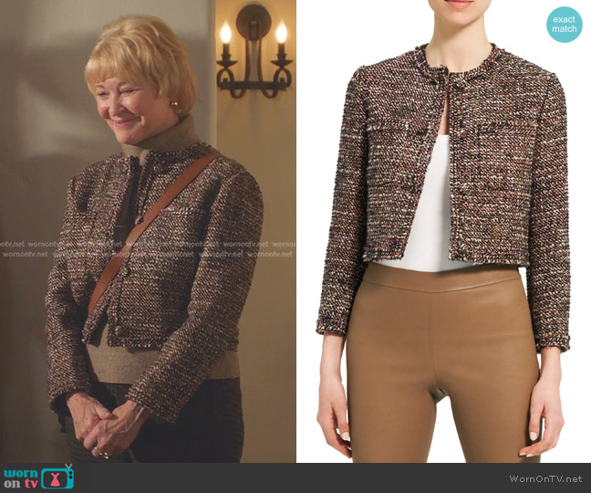 Theory Crop Tweed Jacket worn by Margaret Buckley (Dee Wallace) on 9-1-1