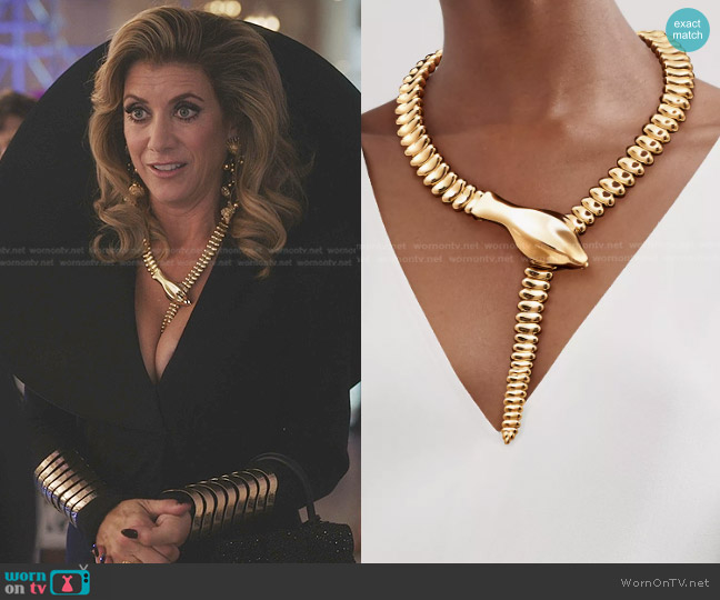 Tiffany &Co Snake Necklace worn by Madeline Wheeler (Kate Walsh) on Emily in Paris