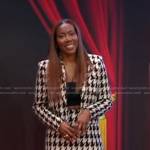 Tiffany Reid’s houndstooth tweed blazer and skirt on Good Morning America