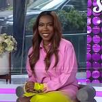 Tiffany Reid’s pink and yellow mini shirtdress on Today