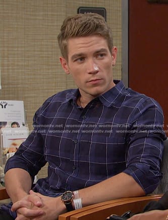 Tripp’s blue plaid shirt on Days of our Lives