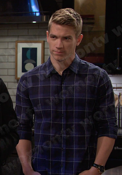 Tripp’s blue plaid shirt on Days of our Lives