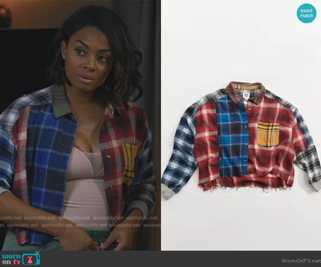 BDG Rayne Patchwork Flannel Shirt