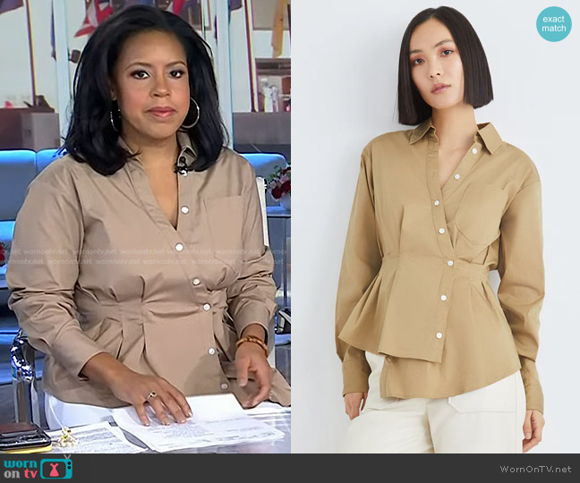Veronica Beard Rosamund Button-Down Shirt worn by Sheinelle Jones on Today