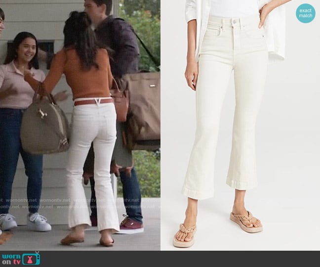Veronica Beard Carson Jeans in Ecru worn by Helen Tasker (Ginger Gonzaga) on True Lies