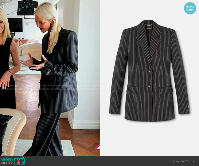 Versace Pinstripe Single Breasted Blazer worn by Zanna Roberts Rassi on Today