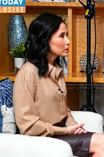Vicky’s beige embellished shirt on Today