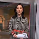 Vicky’s black striped tie neck dress on NBC News Daily