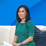 Vicky’s green leather trim dress on Today