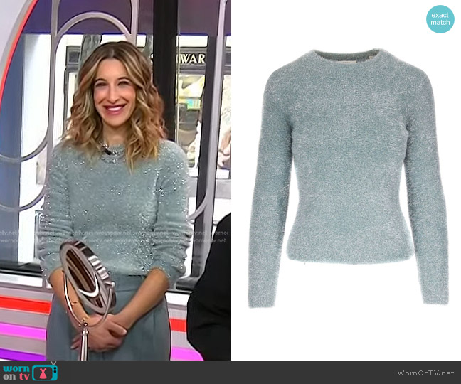 Vince Lurex Soft Eyelash Pullover worn by Andrea Lavinthal on Today